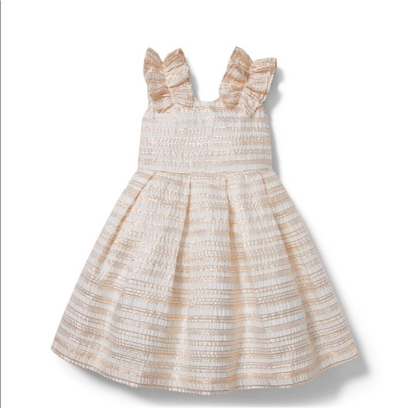 NWT Janie and Jack Metallic Striped Organza Dress - Picture 1 of 5